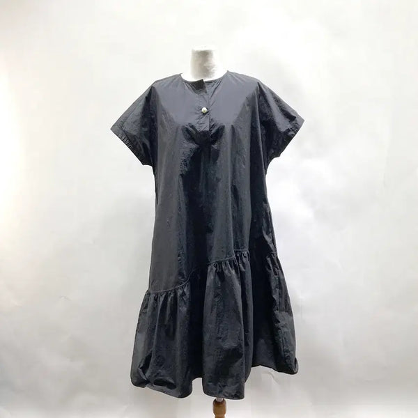 [BUNJANG] Ozoc Women's Short-Sleeve Linen One-Piece Dress - Black (Size F) / 오조크 여성 반팔바스락원피스 F 영구제 중고장터