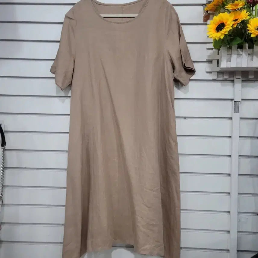 [BUNJANG] Beige Linen Dress / #여성의류깔끔한 디자인의 베이지색 린넨 원피스