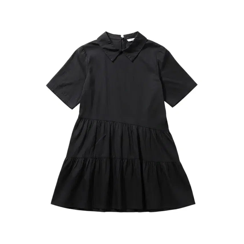 [BUNJANG] Zara Asymmetrical Pleated Midi Dress Black / 여성S/ 자라 언밸런스 주름 미디원피스BK 34-5