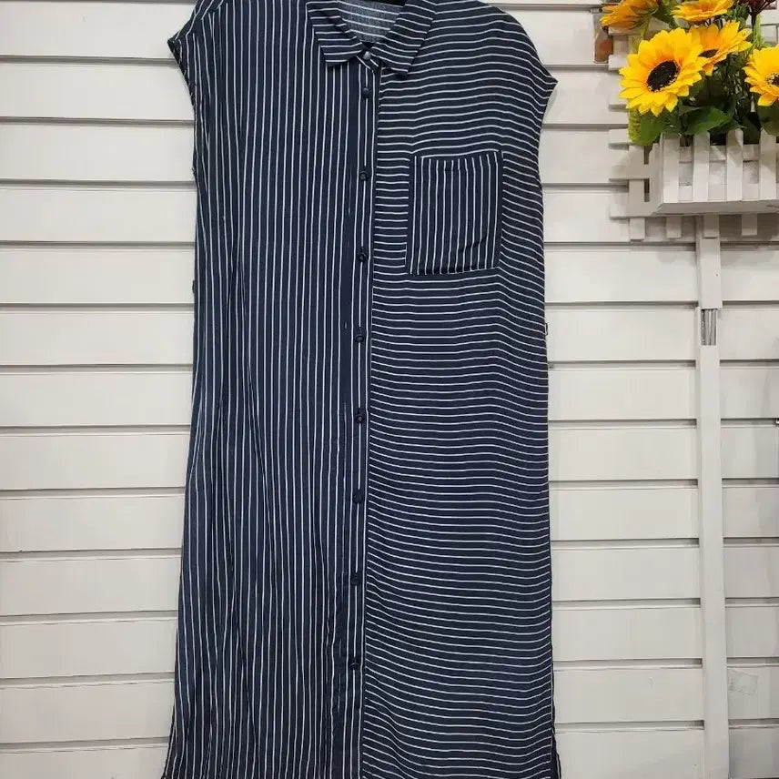 [BUNJANG] Rene C Shirt Dress with Stripe Pattern / 스트라이프 패턴이 매력적인 르네끄 셔츠 원피스