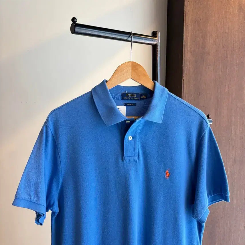 [BUNJANG] Polo Ralph Lauren Sky Blue Short Sleeve Polo Shirt Custom Fit Size L / 17398 - 폴로 랄프로렌 스카이블루 반팔 카라티