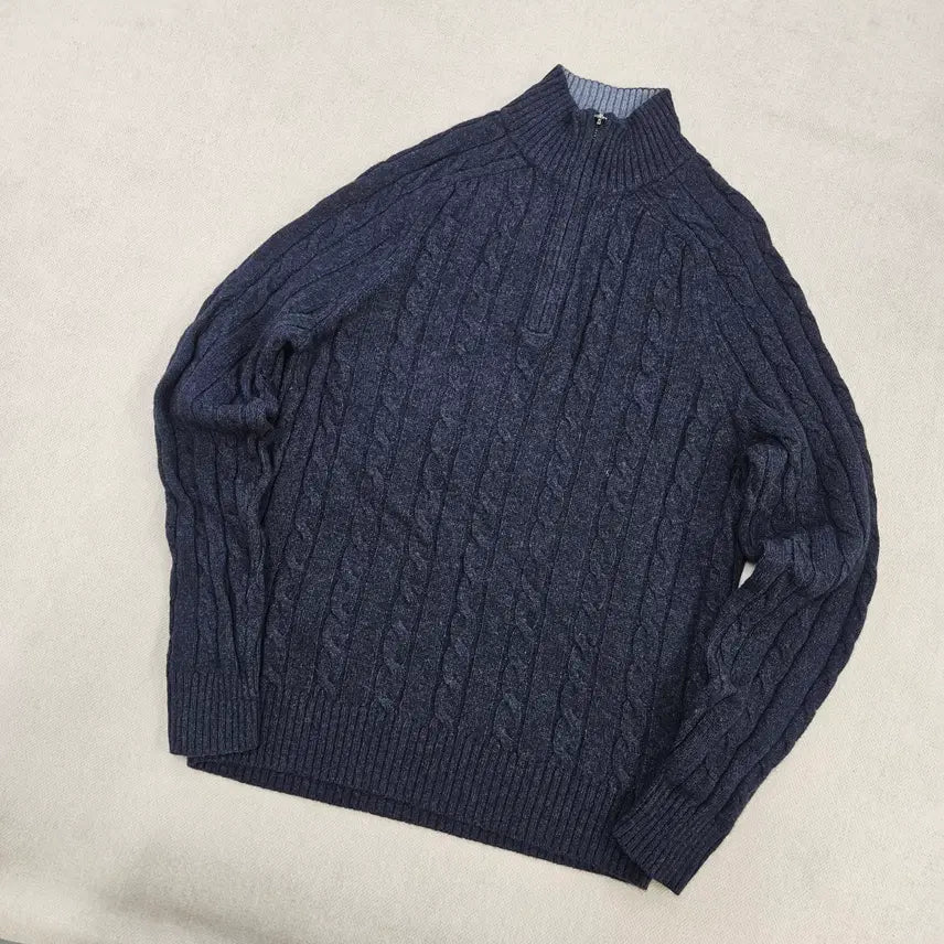 [BUNJANG] Brooks Brothers Cable Knit Quarter Zip Sweater / S 브룩스브라더스 케이블 니트 쿼터 지퍼 스웨터 0703Y