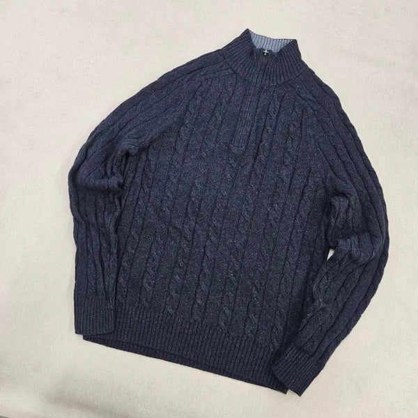 [BUNJANG] Brooks Brothers Cable Knit Quarter Zip Sweater / S 브룩스브라더스 케이블 니트 쿼터 지퍼 스웨터 0703Y