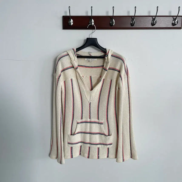 [BUNJANG] Vintage Havana Ethnic Stripe Mexican Baja Knit Hoodie / 빈티지하바나 에스닉 스트라이프 멕시칸 바하 니트 후드