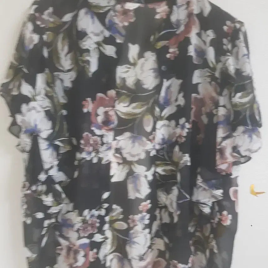 [BUNJANG] Chiffon Floral Print Blouse (Size 55) / 쉬폰 꽃무늬 블라우스(55)