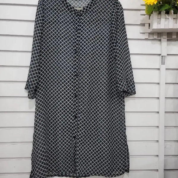 [BUNJANG] Women's Patterned Long Blouse / #여성의류깔끔한 패턴의 롱 블라우스