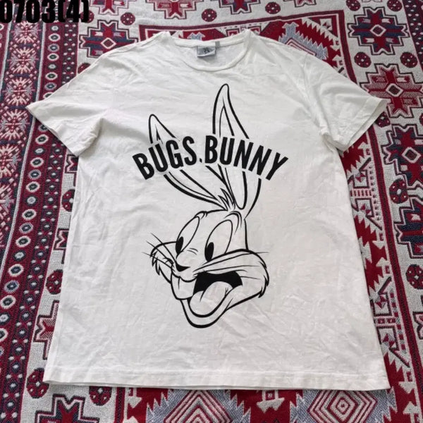 [BUNJANG] Looney Tunes Bugs Bunny White Short Sleeve T-Shirt / 벅스 버니 반팔 티셔츠 화이트