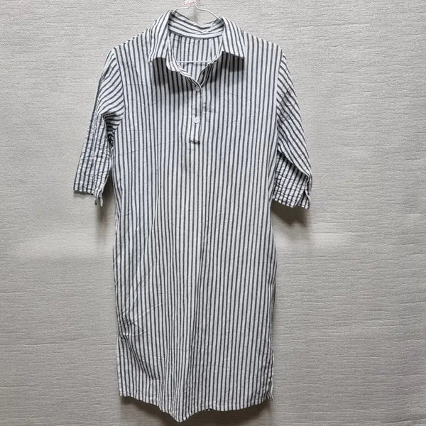 [BUNJANG] Striped Midi Shirt Dress / 자102 스트라이프 셔츠 미디 원피스