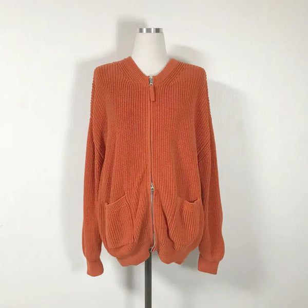 [BUNJANG] HoHoSangJom Men's Orange Zip-Up Knit M / 후브스 남성오렌지집업니트M호호상점