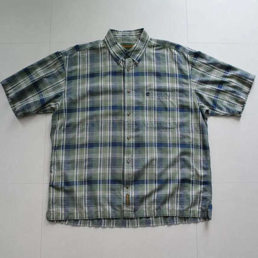 [BUNJANG] Timberland 90s Vintage Plaid Short Sleeve Shirt XL / 90s 팀버랜드 빈티지 체크 반팔 셔츠 XL