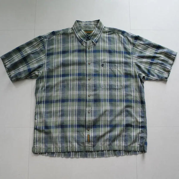 [BUNJANG] Timberland 90s Vintage Plaid Short Sleeve Shirt XL / 90s 팀버랜드 빈티지 체크 반팔 셔츠 XL