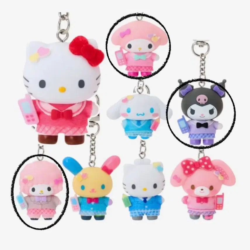 [BUNJANG] Sanrio Chibitomo School Uniform Figure Keychain / 산리오 치비토모 교복 피규어 키링 개별 판매