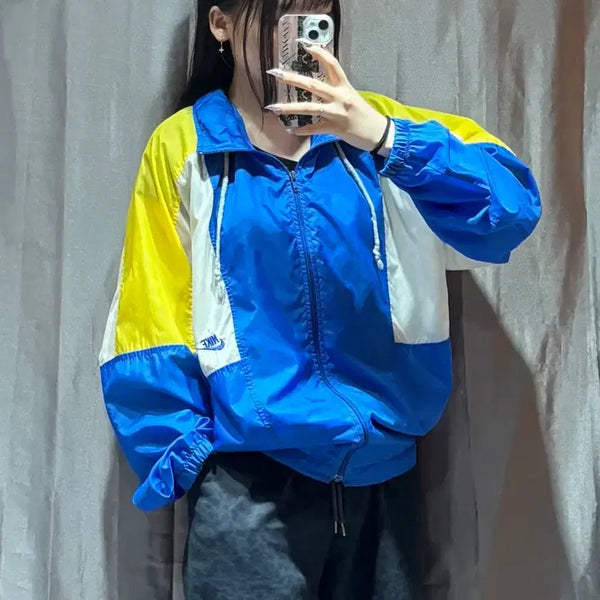 [BUNJANG] Nike 90s Color Mix Blue Windbreaker Jacket / M 나이키 90s 컬러믹스 블루 바람막이