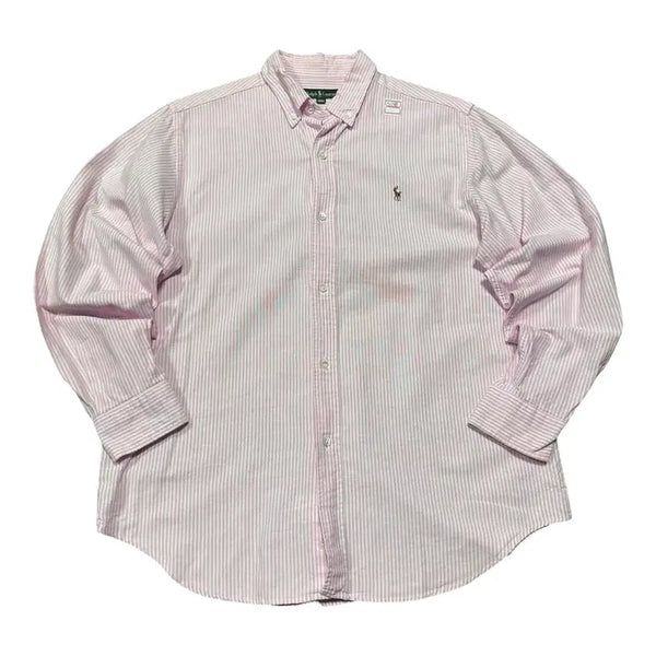 [BUNJANG] Polo Ralph Lauren Pink Stripe Cotton Shirt (Size 160A) / (바배) 폴로 랄프로렌 핑크 스트라이프 코튼 셔츠 (160A)