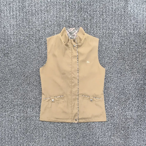 [BUNJANG] Burberry Nova Check High Neck Vest (No Hood) / 빈티지9. 버버리 노바체크 배색 하이넥 조끼 베스트 (후드X)