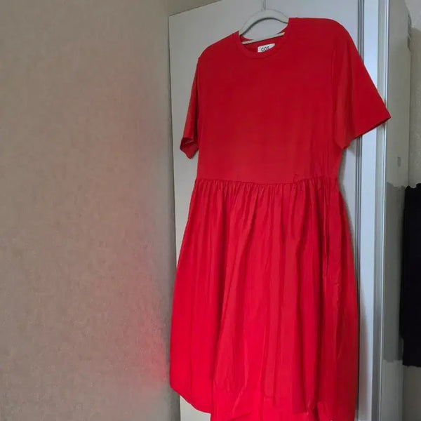 [BUNJANG] COS Red Short-Sleeve Midi Dress / COS 레드 원피스