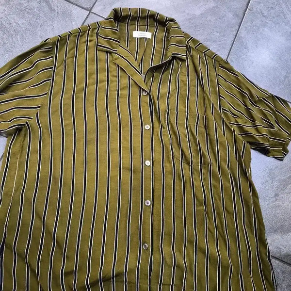 [BUNJANG] Studio Tomboy Striped Rayon Shirt / 스튜디오 톰보이 스트라이프 레이온셔츠