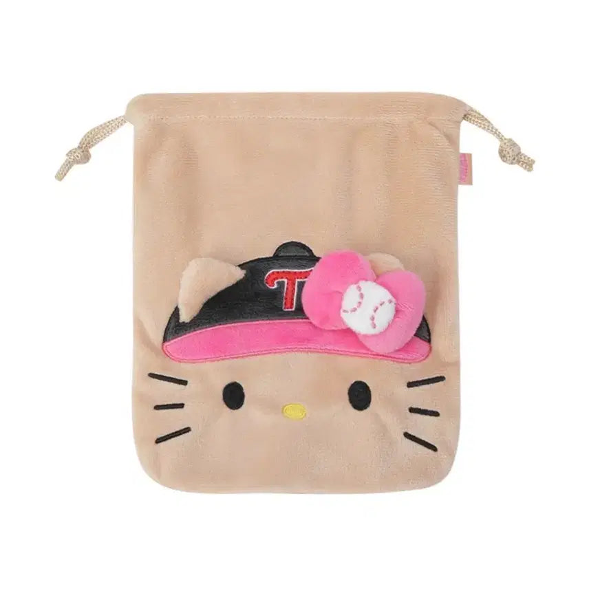 [BUNJANG] LG Twins x Hello Kitty Drawstring Pouch / 엘지트윈스 태닝 헬로키티 조리개 파우치