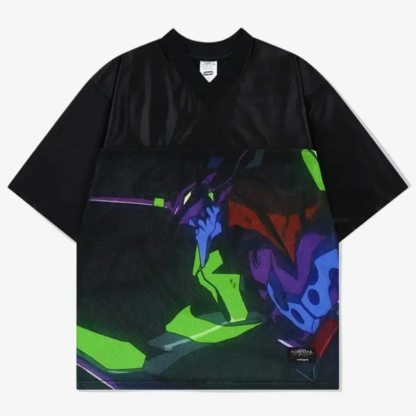 [BUNJANG] Mahagrid x Evangelion Football Jersey T-Shirt L / 마하그리드 에반게리온 풋볼 져지 티셔츠 L