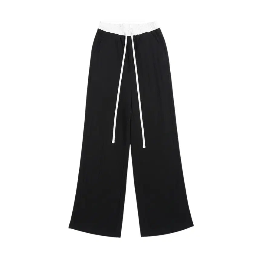 [BUNJANG] Women's Black Pleated Banding Wide Pants / 여성F/ BL 플리츠 밴딩 와이드팬츠 32-92