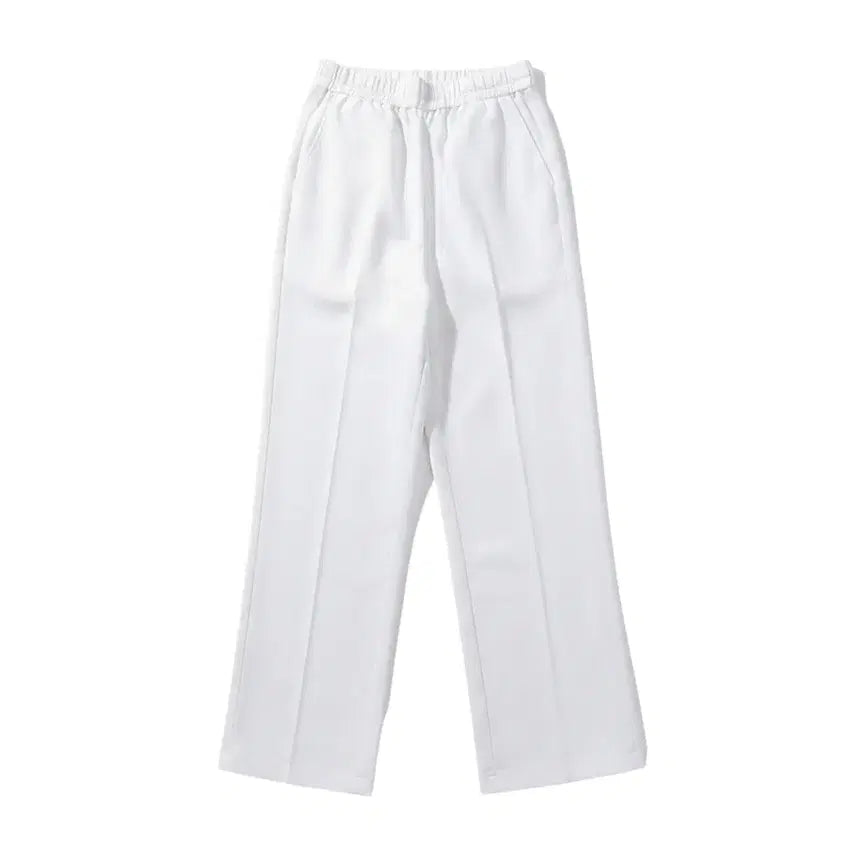[BUNJANG] Women's White Banding Wide-Leg Pants / 여성F/ 수입 화이트 밴딩 와이드팬츠 32-93