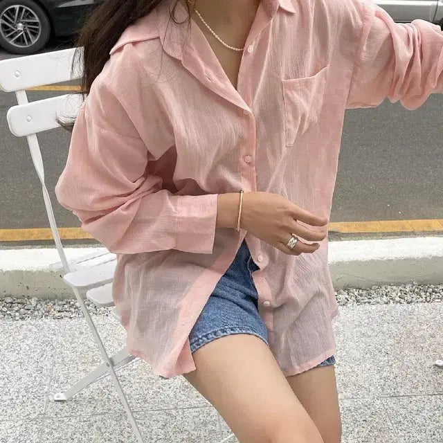 [BUNJANG] Summer Shirt - Peach Pink / [오늘만 추가할인/새상품]살랑 여름 셔츠 남방