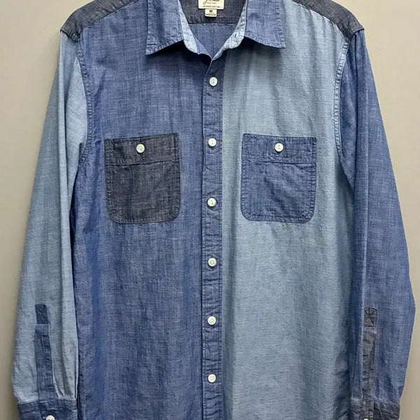 [BUNJANG] J.Crew Patchwork Chambray Shirt Organic Cotton / (M/100)J.Crew 제이크루 오가닉코튼 패치워크 샴브레이셔츠