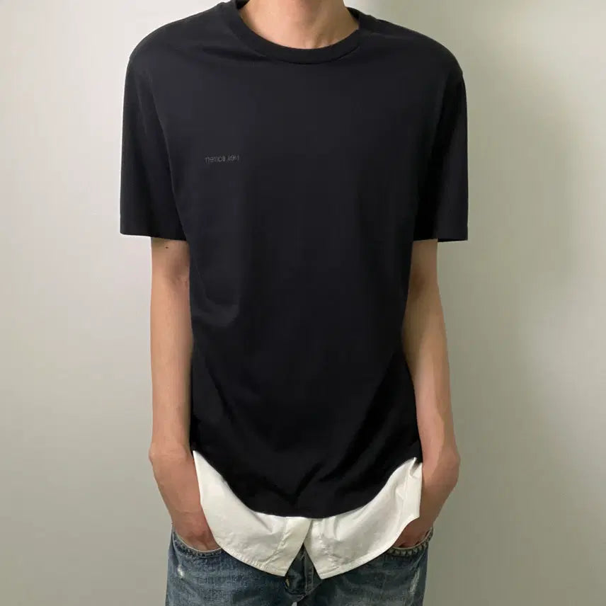 [BUNJANG] Neil Barrett Layered Black Short Sleeve T-shirt M / Neil Barrett 닐바렛 셔츠 레이어드 블랙 반팔 티셔츠 M