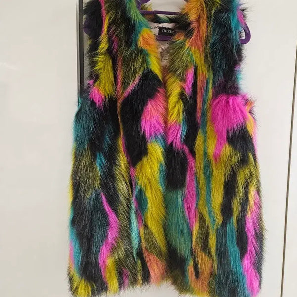 [BUNJANG] Colorful Faux Fur Vest / 알록달록 퍼 베스트