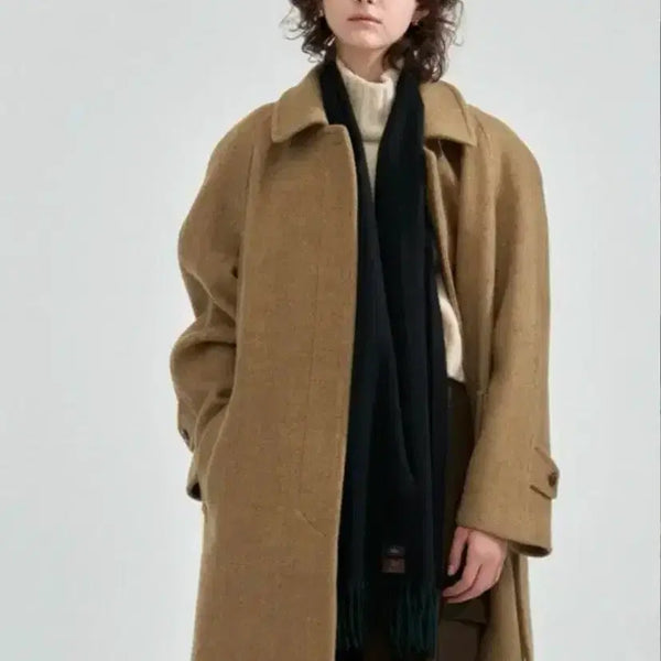 [BUNJANG] The Barnet Herringbone Balmacaan Coat / 더바넷 헤링본 발마칸 코트