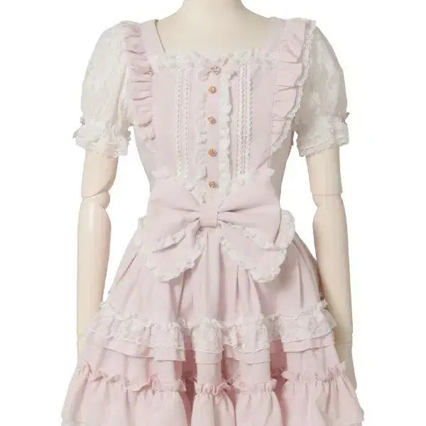 [BUNJANG] Liz Lisa Ribbon Tiered Short Sleeve Dress / LIZ LISA 리즈리사 리본 티어드 반팔 원피스