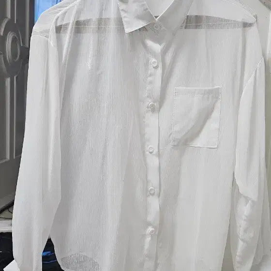 [BUNJANG] Sheer Shirt White / 시스루 셔츠 화이트