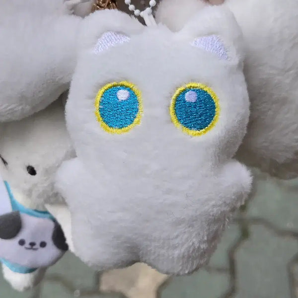 [BUNJANG] White Cat Plush Keychain / 하얀 고양이 인형 키링