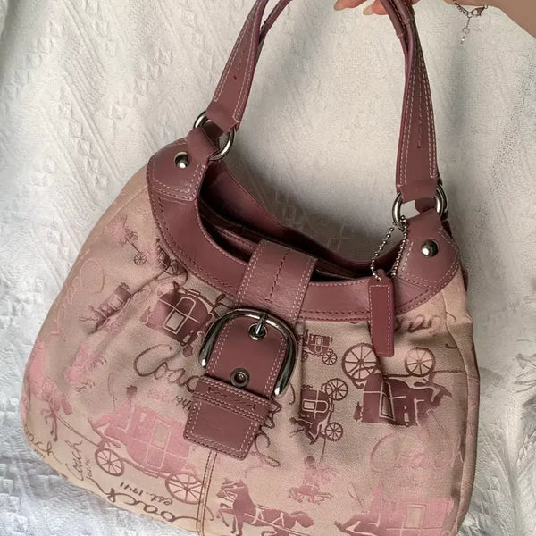 [BUNJANG] Coach Indie Pink Buckle Shoulder Bag / S급 대장템 )) Coach 인디핑크 버클 숄더백