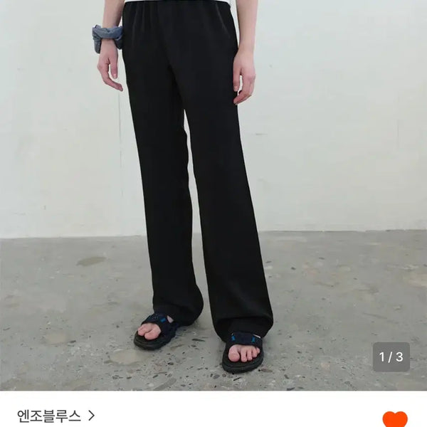 [BUNJANG] ENZO BLUES Fluid Banding Bootcut Pants (Black) / 엔조블루스 플루이드 밴딩 부츠컷 팬츠 (Black) S