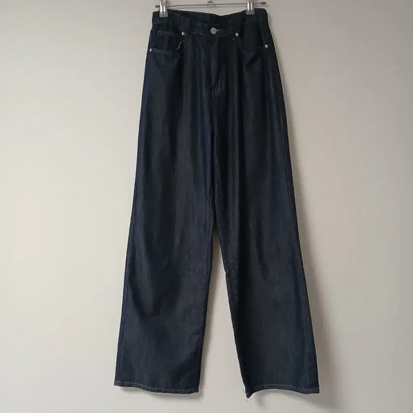 [BUNJANG] Women's Raw Denim Jeans - Dark Wash - Size M / 여성 생지바지 진청 M
