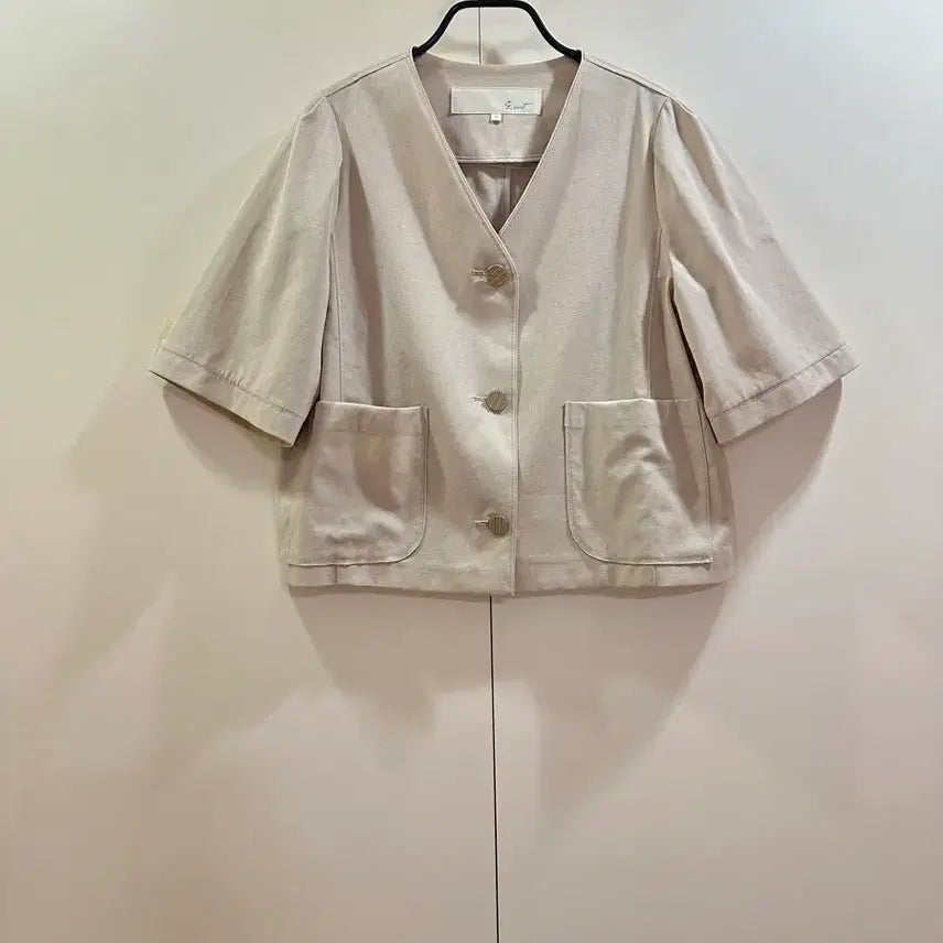 [BUNJANG] G-cut Summer Short-Sleeve Jacket Oatmeal Beige / 지컷 여름 반팔 자켓