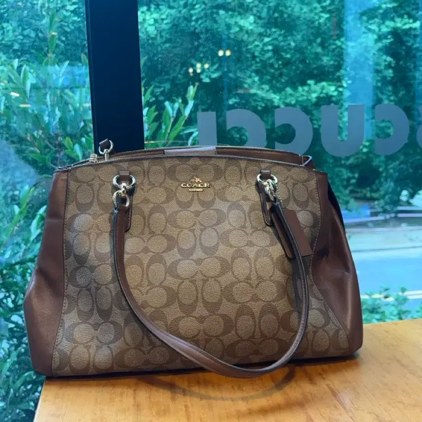 [BUNJANG] Coach Leather Shoulder Cross Tote Bag / 코치정품가방