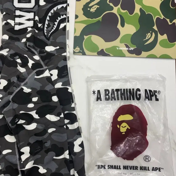 [BUNJANG] BAPE Shark Hoodie Black/White Glow-in-the-dark Asura Full Set / 새상품)베이프 샤크후드 흑계 백계 야광 아수라 풀구성
