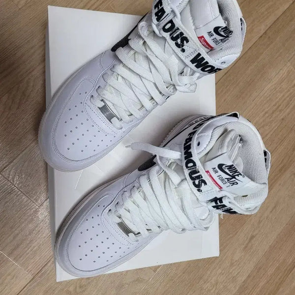 [BUNJANG] Supreme Nike World Famous High White Sneakers / 슈프림 나이키  월드페이머스 하이 화이트 새제품