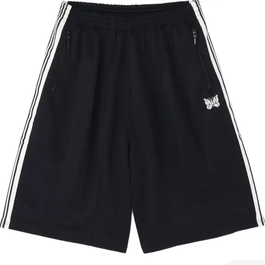 [BUNJANG] Needles x HP H.D. Track Shorts Smooth Black/White / 니들스xlhp H.D 트랙 쇼츠 스무스 블랙/화이트