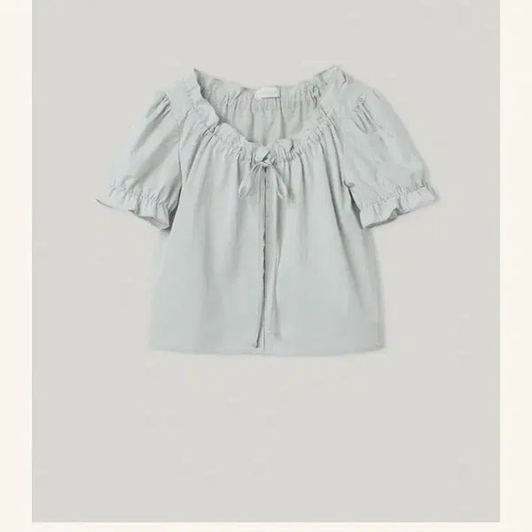 [BUNJANG] Smoothmood Lily Blouse Mint Grey / 스무드무드 릴리 블라우스 민트 그레이