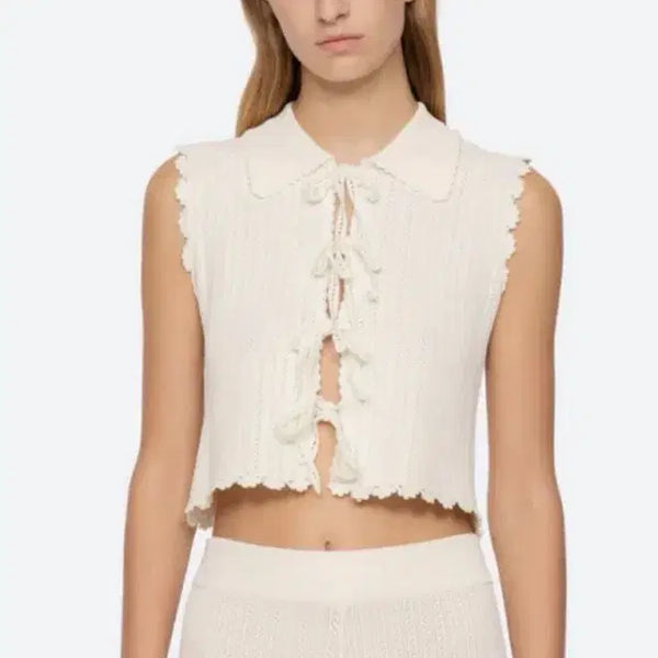 [BUNJANG] SEA NEW YORK Ivory Knit Vest (Size S) / SEA NEW YORK 니트 조끼 S