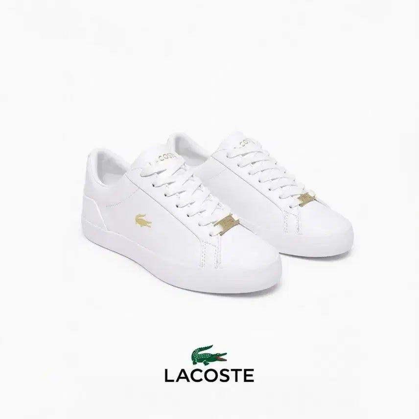 [BUNJANG] Lacoste Women's Sneakers (White/Gold) / 라코스테 여성 스니커즈(화이트/골드)