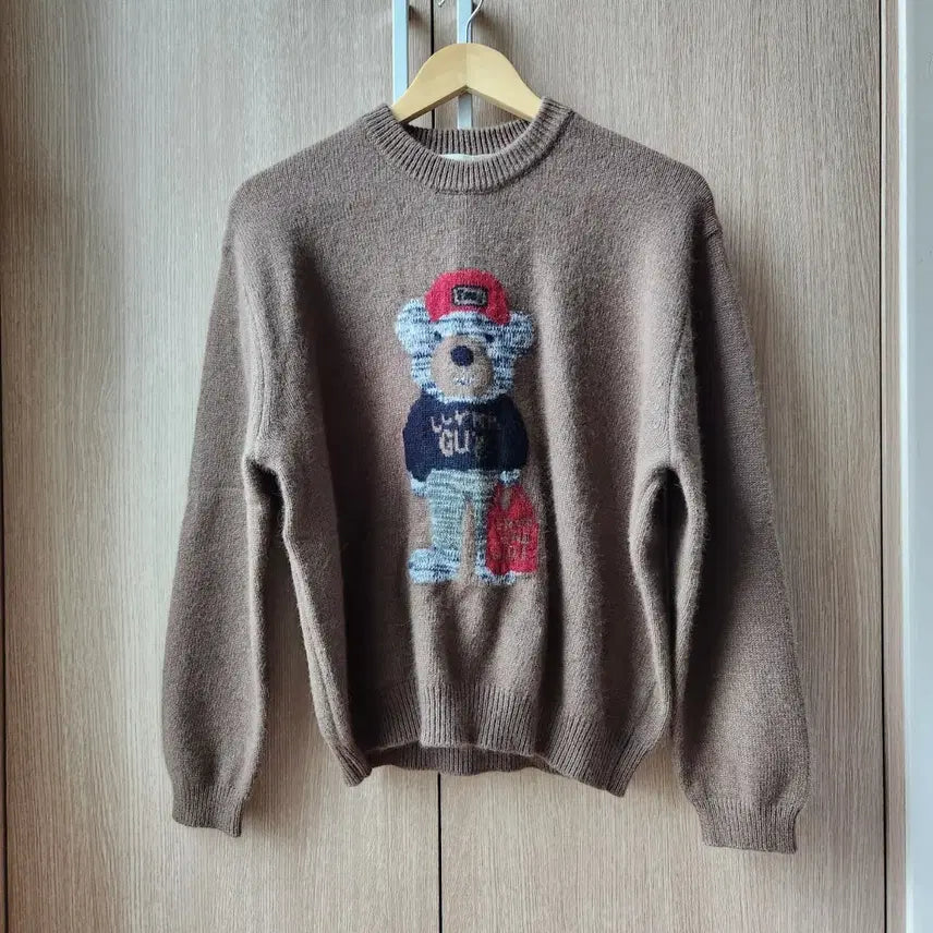 [BUNJANG] Vintage Mood Bear Wool Knit (Brown) / 고퀄 빈티지 무드 베어 울니트 (brown)