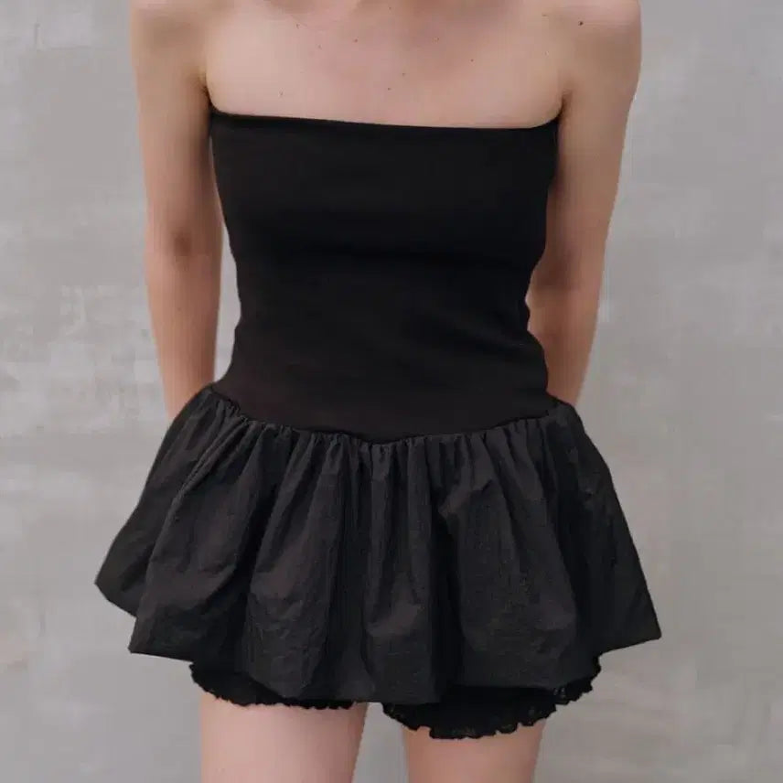 [BUNJANG] Lily Cote Tube Top Black / 릴리코츠 튜브탑 블랙