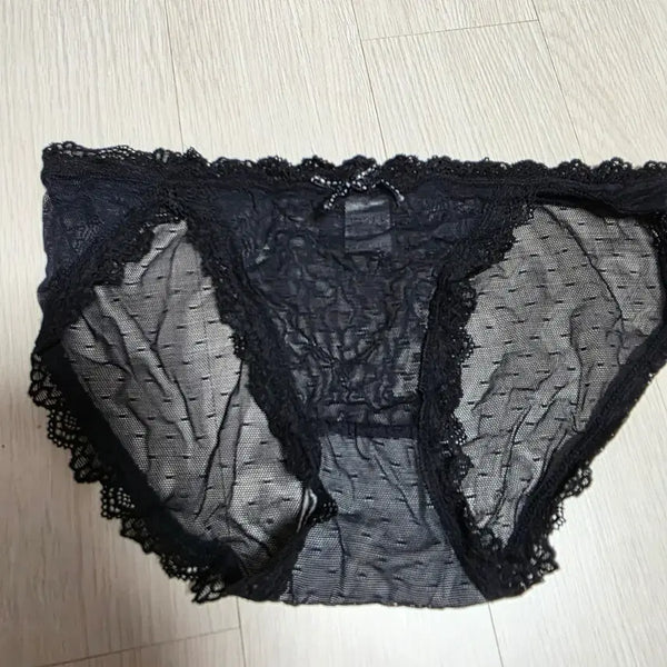 [BUNJANG] Women's Black Lace Mesh Panties / 블랙 레이스 망사 팬티
