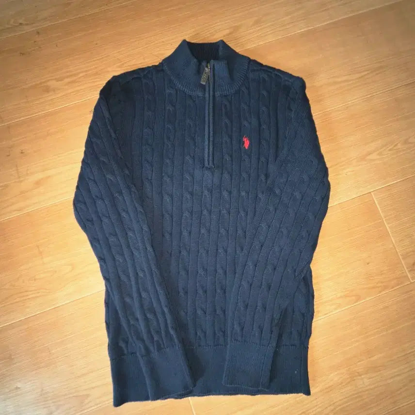 [BUNJANG] U.S. POLO ASSN. Cable Knit Half-Zip Pullover Navy S Size / U.S POLO ASSN. 꽈배기 반 집업니트 네이비 S 사이즈 판매