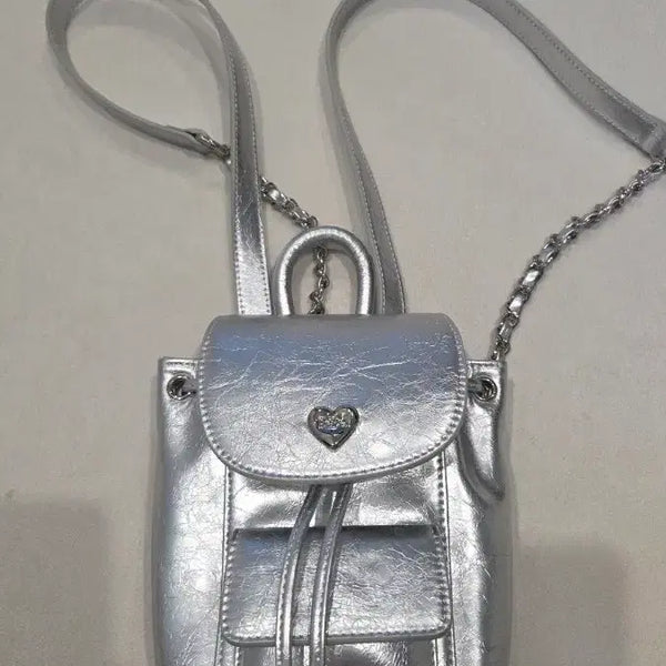 [BUNJANG] Noirnine Bebe Chain Leather Backpack / 누아르나인 베베 체인 레더 백팩