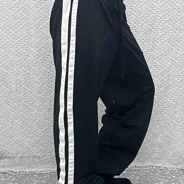 [BUNJANG] Nike Vintage Double Line Jersey Wide Track Pants M / 나이키 빈티지 더블 라인 져지 와이드 트랙팬츠 M C12803